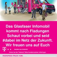 Das Glasfaser Infomobil  kommt nach Fladungen - Telekom