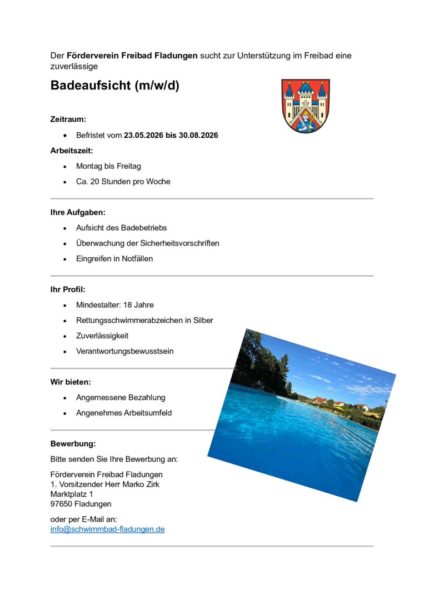 thumbnail of Stellenausschreibung Badeaufsicht